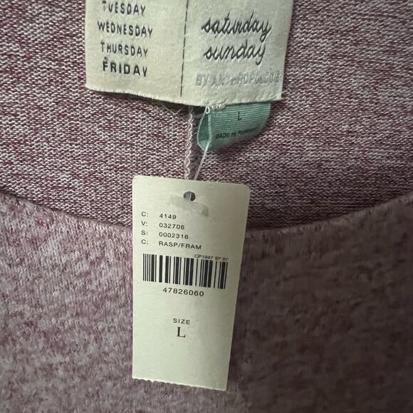 ANTHROPOLOGIE SATURDAY SUNDAY PAYTON‎ BRUSHED FLEECE KNOT SIDE SWEATER SIZE L - Picture 5 of 11